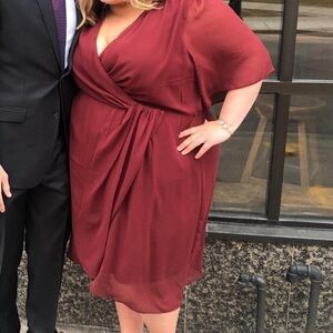 Burgundy City Chic dress, size XXL/24.